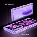 Hekodonk for Galaxy Z Fold 7 Case,[Compatible with MagSafe][Glow in The Dark][Front Screen Protector][Stand][Hinge Protection],Slim Fit for Women Girls for Samsung Galaxy Z Fold 7,All Purple