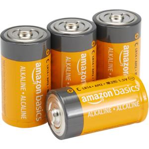 Amazon Basics C Cell Alkaline All-Purpose Batteries, 1.5 Volt, 5-Year Shelf Life, Reliable Power for Toys, Clocks, Flashlights, 4-Pack