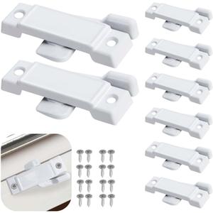 8 Pcs F2590 Windows Replacement Sash Lock-2-1/4'' Mounting Hole Centers Sash Lock with Screws-White Sash Lock for Vertical Sliding Windows Double Hung Windows