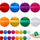 Syhood 24 Pcs Christmas Satin Balls Christmas Silk Ball Ornaments Satin Silk Xmas Tree Hanging for Xmas Tree Decor Holiday Party Decorations (Multicolor,2.2 Inch)