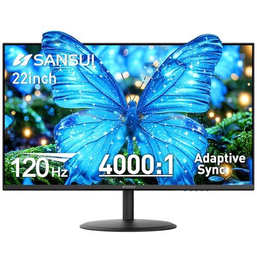 SANSUI 22 Inch 120Hz Monitor, FHD Computer Monitor 4000:1 Contrast Ratio with Adaptive Sync, HDR 100% sRGB, HDMI x 2, VESA Mount, Eye Care for Home/Office (ES-22X3AH, One HDMI Cable Included). - Missing Hardware