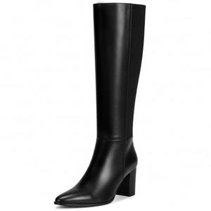 Vipost 3.35-inch Pointed Toe Knee High Boots for Women, Chunky Block Heel Tall Boots for Women with Side Zipper, Long Fall Winter Boot 2025, Size 7,5