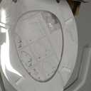 Angol Shiold Elongated Wooden Toilet Seat, 18.5", White Marble