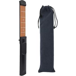 Pocket Guitar, Portable Mini 6 Fret Guitar - Practice Hands Training Tool Chord Trainer for Beginner Guitarist Practice Training with Velvet Bag