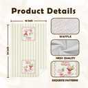 KEUSPI Coquette Red Bow Christmas Mahjong Cocktail Kitchen Towels, Gifts for Mahjong Lovers, Red and Green Christmas Mah Jong Decorative Hand Dish Tea Towels for Kitchen Bar, 16x24 Inches Set of 2