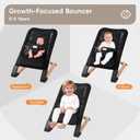 Baby Bouncer for Newborns 0-12 Months: 0-5 Years Portable Infant boy Bouncer Seat Chair in Black with Adjustable Recline & 3-Point Harness, Supports Up to 60 lbs