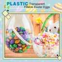 6 Pcs 10 Inch Transparent Easter Eggs with Handles Giant Clear Easter Egg Jumbo Fillable DIY Easter Egg for Easter Hunt Decoration