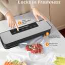 Vacuum Sealer for Food,Food Vacuum Sealer Machine Portable Compact with Auto Seal, Dry & Moist Modes for Sous Vide, Meal Prep, Marinator, Food Storage & Leftovers, Includes Vacuum Sealer Bags(silver)