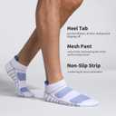 Lapulas Athletic Running Ankle Socks, Low Cut Cushioned Anti-Blister Tab Sports Socks Men Women 6Pairs (Small, New White)