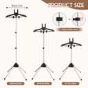 Abiglifty 34-63 Inch Adjustable T Shirt Display Adult for Vendors, Portable Hanging Black Metal Clothes Display, Hanger Rack for Clothing Dress