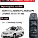 68084001AD Master Power Window Switch Compatible with Dodge Journey 2011-2016 Replaces 68084001AC, 68084001AB 8+13 PINS Driver Side Door Lock Switch Control Button