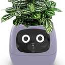 Smart Flowerpots,Smart Pet Planter,Ai Planter,Intelligent Flowerpots,Multiple Expressions,7 Smart Sensors, And Ai Chips Make Raising Plants Easy And Fun For Living Room,Desk,Plant-free (Purple)
