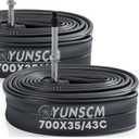 YUNSCM 1-PCS 700x35C/38C/40C/42C/43C Bike Tubes FV60mm Presta Valve 35/43-622 Inner Tube 700C Bicycle Tubes Compatible with 700 x 35C 700x38C 700 x 40C 700x42C 700x43C Bike Tire Tubes(G-191)