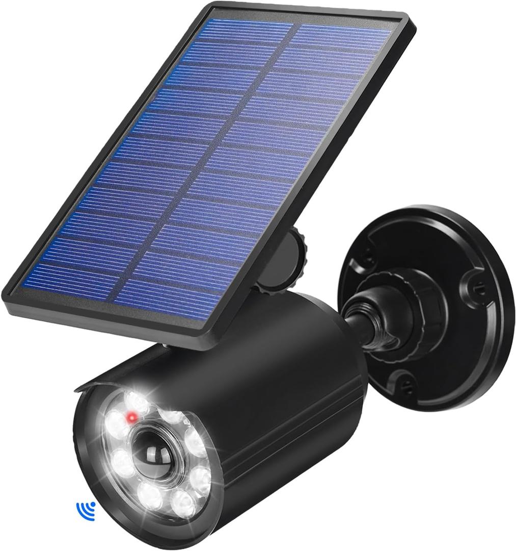 Solar Motion Lights Outdoor 2000LM Security Flood Lights IP67 Waterproof Spot Lights for Yard Porch Garage 1 Pack (Blue, M)
