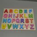 Zeoddler Alphabet Puzzles, Wooden Puzzles for Toddlers, ABC Shape Puzzles for Kids, Preschool Learning Activities, Gift for Girls Boys