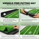 Putting Green Indoor | Wrinkle-Free Golf Mat with Auto Ball Return | Non-Slip Surface & Alignment Markings for Accurate Putting Practice at Home, Office & Outdoors | Improve Stroke Control & Precision