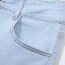 Sidefeel Women's Jeans High Waisted Strechy Straight Legs Boyfriend Denim Pants with Pockets L Light Blue Size 6 Short (Blue)