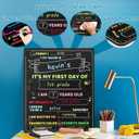 5 x First Day of School Board, 12"x10" Reusable Chalkboard Sign for Kids, Double-Sided Photo Prop for First and Last Day, Back to School Supplies for Kindergarten to Grade 12