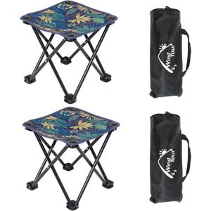 Wind Tour Portable Folding Camping Stool Outdoor Camping Lightweight Samll Chair for Fishing Hiking Gardening and Beach with Carry Bag (Blue2)