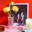 150Pcs Rose Gold Polished No Hole Faux Pearl Beads for Vase Filling Decorations, Plastic Pearls Vase Fillers, Table Scatters, Wedding Centerpiece, Home Decor, 8/14/20 mm