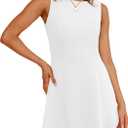 WIHOLL Women's Summer A-Line Sleeveless Boat Neck Mini Dress Club Party Little Short Dresses (White, M)