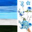 Peryiter 500 Pieces Pipe Cleaners Chenille Stems for Flowers Craft Supplies Bulk Fluffy Fuzzy Sticks for DIY Art Projects Creative Gift Wrapping Party Decorations(Blue Flower Color,12 Inch)