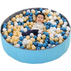 LimitlessFunN Foldable Double Layer Oxford Cloth Kids Ball Pit, Play Ball Pool with Storage Bag (Balls Not Included) Playpen for Baby Toddlers (48 Inch, Large, Blue)