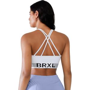BRXL Strappy Longline Sports Bra for Women Low Impact Padded Yoga Gym Top M