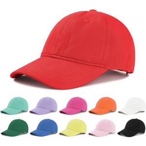 Baseball Cap for Women Men Golf Tennis Baseball Hat Youth Running hat Ponytail Cute Summer Ball Cap (One Size, Red)
