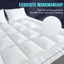 WhatsBedding Memory Foam Mattress Topper Queen Size, with 3D Bubble Mattress Pad Cover, Comfy Quilted 100% Cotton Layer for Back Pain, White,60"x80"