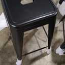 Elevon 30 Inches Metal Bar Stools, High Backless Stools, Indoor Outdoor Stackable Kitchen Stools, Set of 4, Black