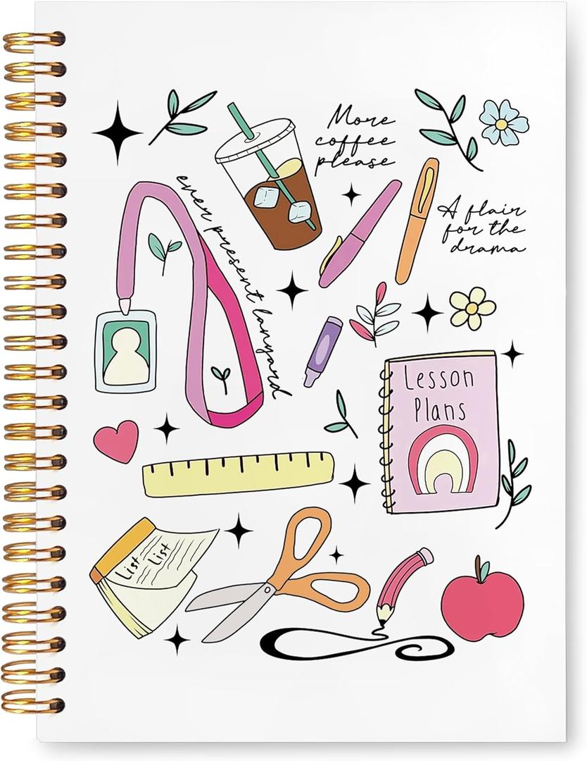 VIIJJUE Trendy Teacher Notebook, Back to School Teacher Gifts Journal, Teachers Appreciation Gifts Journals for Writing, Aesthetic Teaching Hardcover Spiral Notebooks, 5.5x8.3 Inch