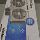 Comfort Zone Window Fan for Bedroom, 9 inch 3 Speed Dual Fans with Auto-Locking Expanders, Window Exhaust Fan, Removeable Bug Screen, White