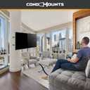 CondoMounts CLMTVA1044 Full Motion Large Pillar TV Mount | Column | Round & Square TV Post Mount | NO Drill | Holds 80lbs | Fits 32-in. to 70-in. TVs | Fits Pillars 8-in & Wider | White Strap