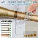 No Drill Curtain Rod Bracket Holders, (8 Pack) Adjustable Self Adhesive Curtain Hooks, No-Nail Stick on Wall Curtain Rod Hangers for Bathroom Bedroom Kitchen and Livingroom