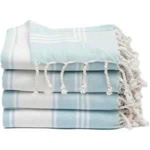 Cotton Turkish Beach Towel Towels Oversized 36"x72" Pool Absorbent Extra Large Quick Dry Sand Travel Towel (Aqua Blue, 4 Pack)
