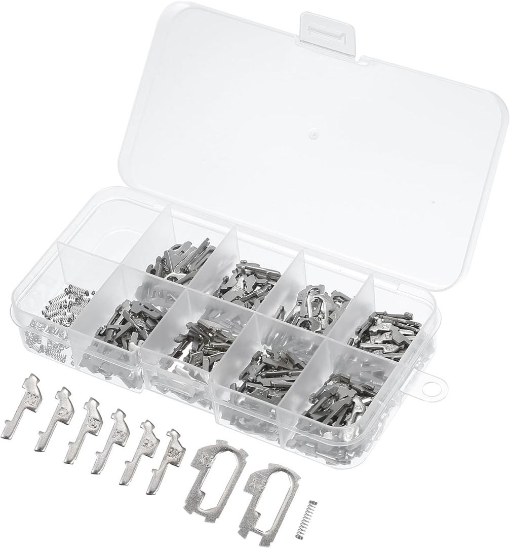 350pcs Car Lock Reed Lock Plate Auto Key for Honda HON66 Lock/Outer/Durable Metal / 1 Set Silver Tone