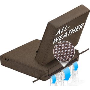SUNROX All-Weather DryFast Foam Outdoor Patio Furniture Cushions, FadeShield Water Resistant Deep Seat Cushion with DryMesh Drainage, Durable Low Maintenance Couch Cushion, 23"x26"x4" Heather Chestnut