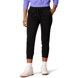 Amazon Essentials Women's Fleece Capri Jogger Sweatpants with Drawstring, Pull On (Large, Black)