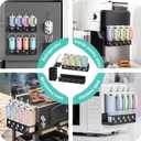 Magnetic Water Bottle Organizer for Fridge, Magnetic Cup Holder for Stanley 30 40 Oz with Tumbler Lid & Straw Organizer, 8 Tumblers Kitchen Storage Rack for Stanley Cup Accessories, Space-Saving