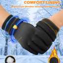 Waterproof Winter Gloves for Women and Men: Thermal Gloves with Touchscreen Fingers for Running in Cold Weather (Black)