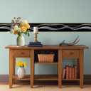 Black Wave Wallpaper Border 196x4 Inch Peel and Stick Wall Border Self Adhesive Double Ripple Removable Vinyl Trim for Living Room Bedroom Bathroom Kitchen Cabinet Decoration