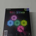 Merkury Innovations Hex Glo Touch Activated Multi Color LED Lights | Modular, Touch-Sensitive and Remote-Controlled RGB Lighting | Aesthetic Room Decor | 16 Colors | 5 Pack