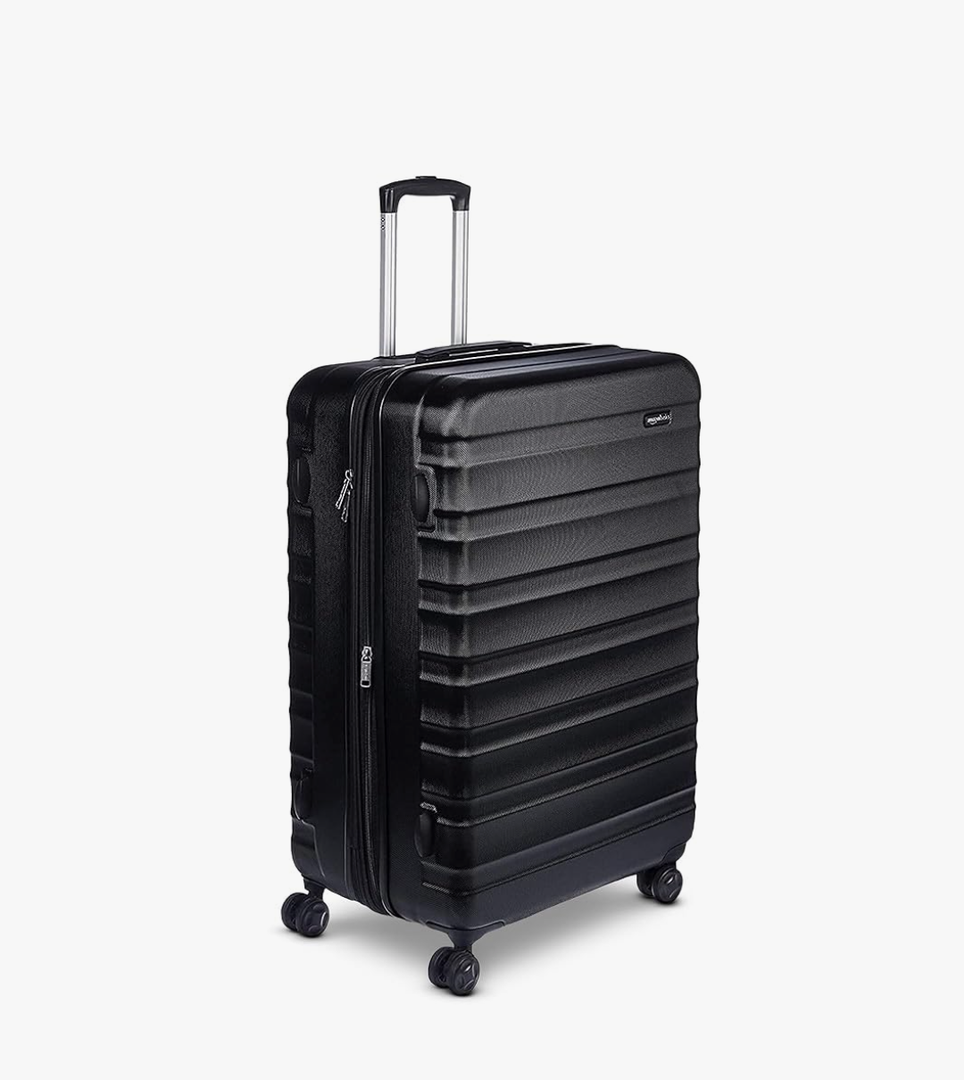 Amazon Basics 30" Hardside Large Checked Luggage, Hardshell Suitcase With Wheels, Expandable For Up to 15% More Space, With Scratch-Resistant Surface, Four Multi-directional Wheels, Black