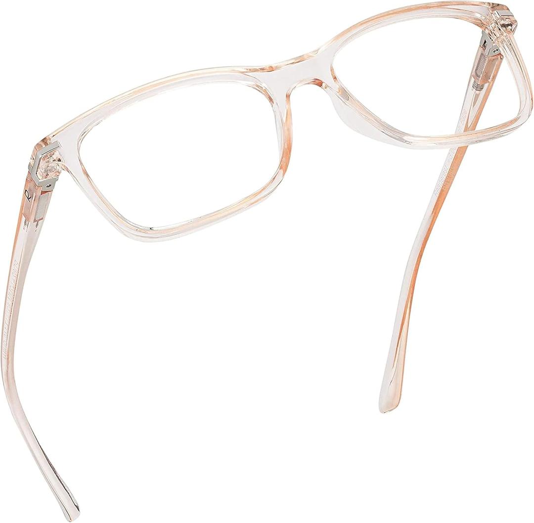 Readerest Blue Light Blocking Glasses  Thin Reflective Lens, Anti-Glare Computer Eyeglasses, UV Protection, Eye Strain Relief (Peach)