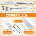 Nuenen 400 Pcs Forks and Knives Stainless Steel Silverware Set 200 Dinner Forks and 200 Knives Flatware Tableware Cutlery Set for Home Restaurant, Mirror Polished, Dishwasher Safe(Silver, Simple)