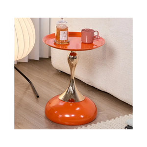 Stylish Hourglass Side Table - Contemporary Design for Living Rooms, Cafes, Dining Areas, Bedrooms, and Outdoor Spaces - Perfect Accent Piece for Any Decor (1, Hermes Orange)