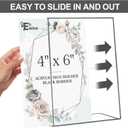 EHWINE 20 Pack Acrylic Sign Holder 4 x 6, Black Picture Frame Stand up Table Top Sign Holders, Slanted Back Paper Holder Clear Display Stand Menu Flyer Holder for Wedding Party