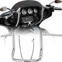 Pre-wired 1 1/2" Fat Ape Hanger 14" Rise Meathook Handlebar for Harley 2014-2023 Street Glide/Electra Glide/Ultra Limited Pre-wired CAN-Bus Wire and Guiding Line Bagger Bar, Chrome