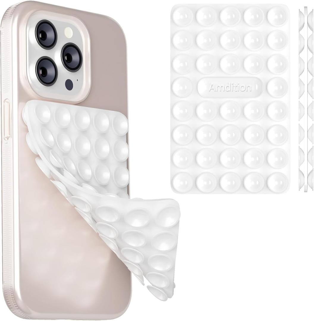 Silicone Suction Cup Phone Case Mount Double Sided, Phone Accessories Hands-Free Strong Grip Holder for Selfies and Videos
